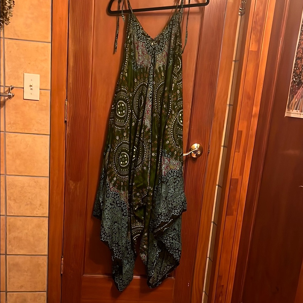 Green Patterned Women's Dress